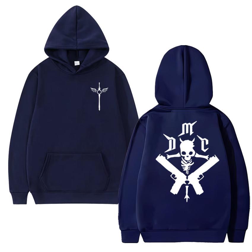 

2025 Новинка в игре Devil May Cry Уличная одежда с двусторонним принтом Осень Зима Унисекс винтажное худи Мужчины женщины Флисовые пуловеры 3XL