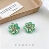 French Retro Light Luxury Crystal Flower Earrings Exquisite Small High-end Stud Earrings Small Fresh Girl Style Earrings Women