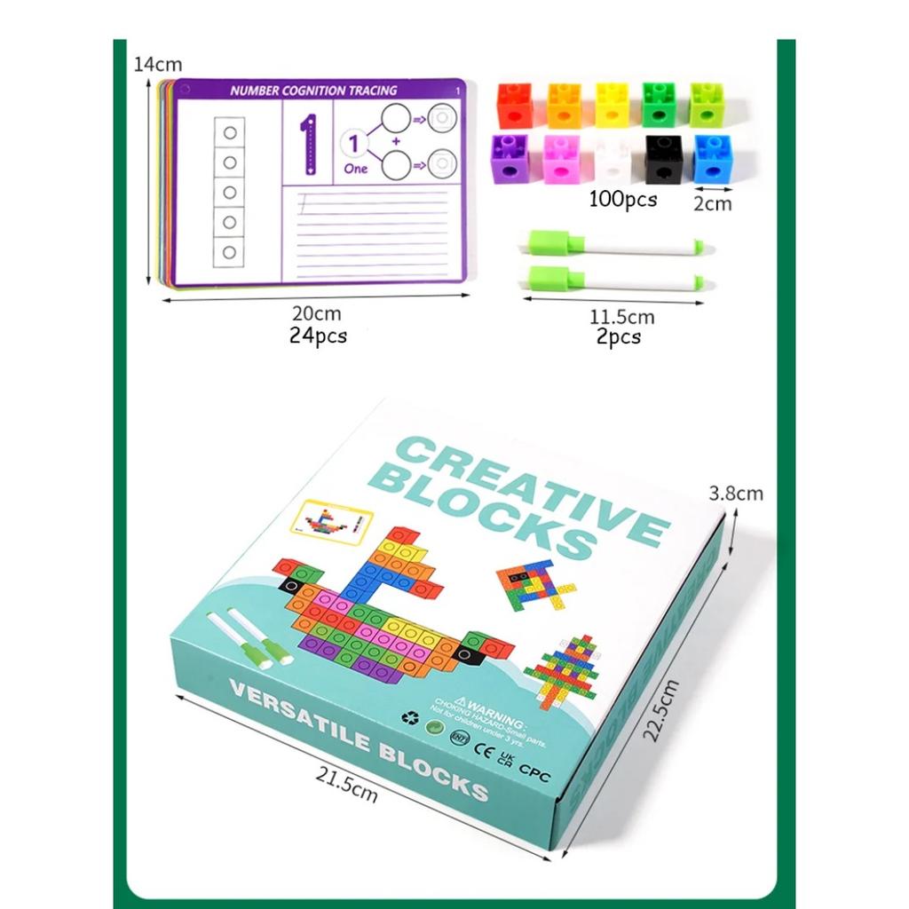 Magic Cube Puzzle Building Blocks Educational Toys for Children DIY Building Blocks Cube Toys Color Recognition Birthday Gifts