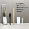 disposable bamboo 4-piece set with chopsticks & spoon, 100 count