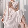 Korean version of small fresh cotton and silk nightgown women's summer lotus leaf edge can be worn outside cotton and silk loungewear sweet vest skirt