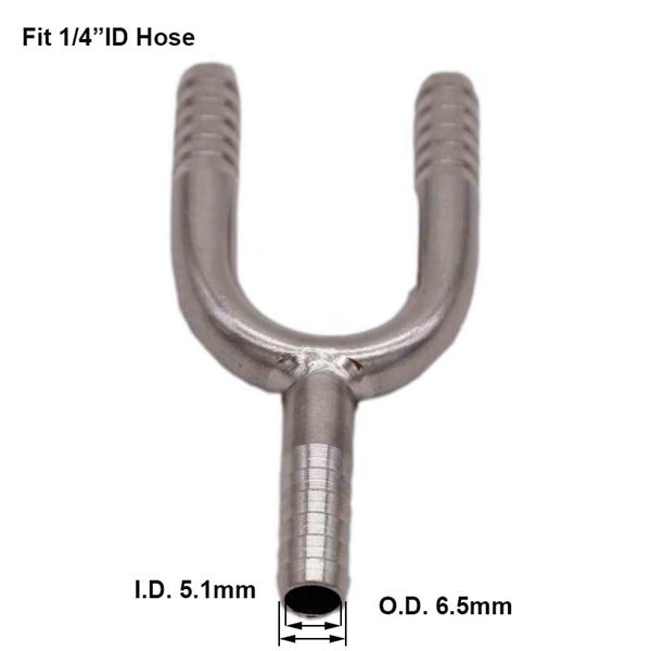 Stainless Barb Wye 1/4"  3/8" Hose Barb Fitting Homebrew Beer Hardware