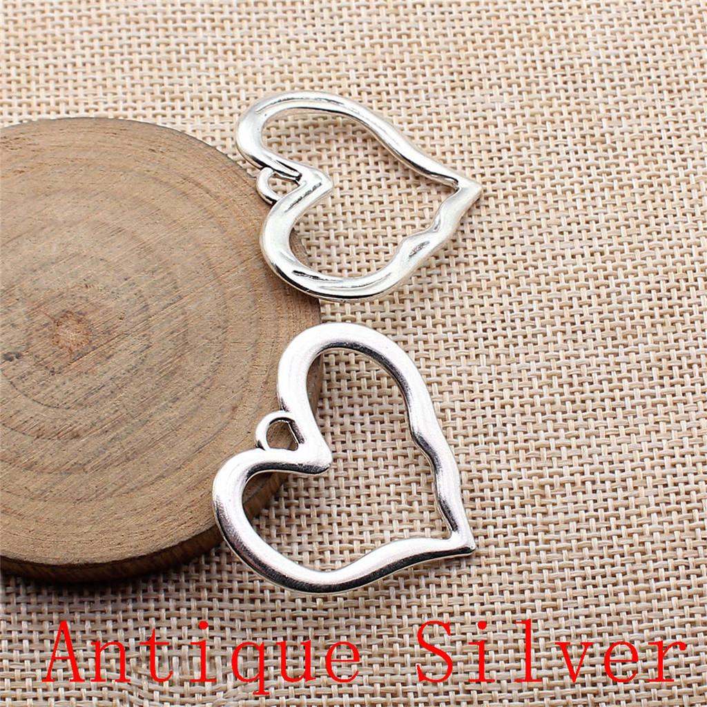 Big Heart Shaped Charms Pendant For Bracelet Necklace Jewelry Making Craft Findings