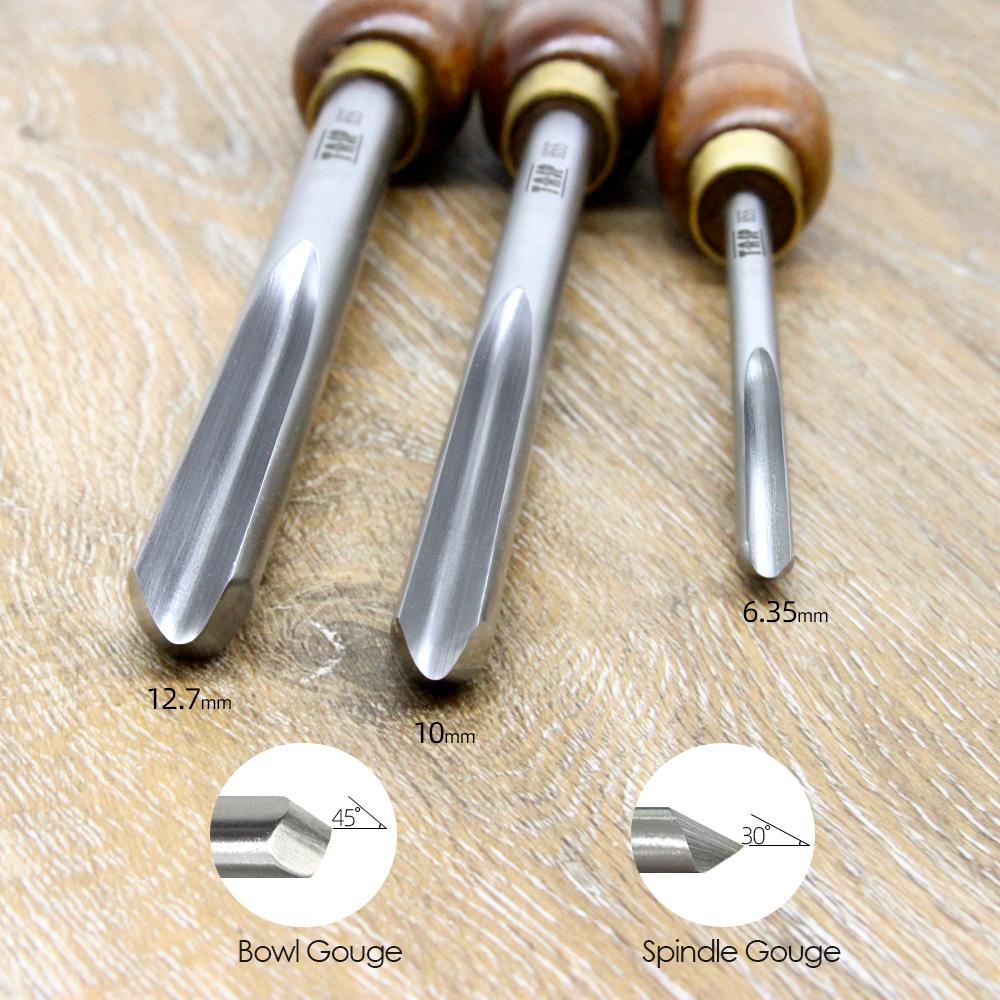 TASP HSS Wood Turning Chisel Spindle Bowl Gouge Woodturning Tools Lathe Accessories with Walnut Handle for Woodworking Hobbies