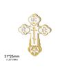 LIKGREAT Christian Cross Brooch for Women Men Enamel Drip Stainless Steel Pin Metal Badge Religious Gothic Jewelry Gift