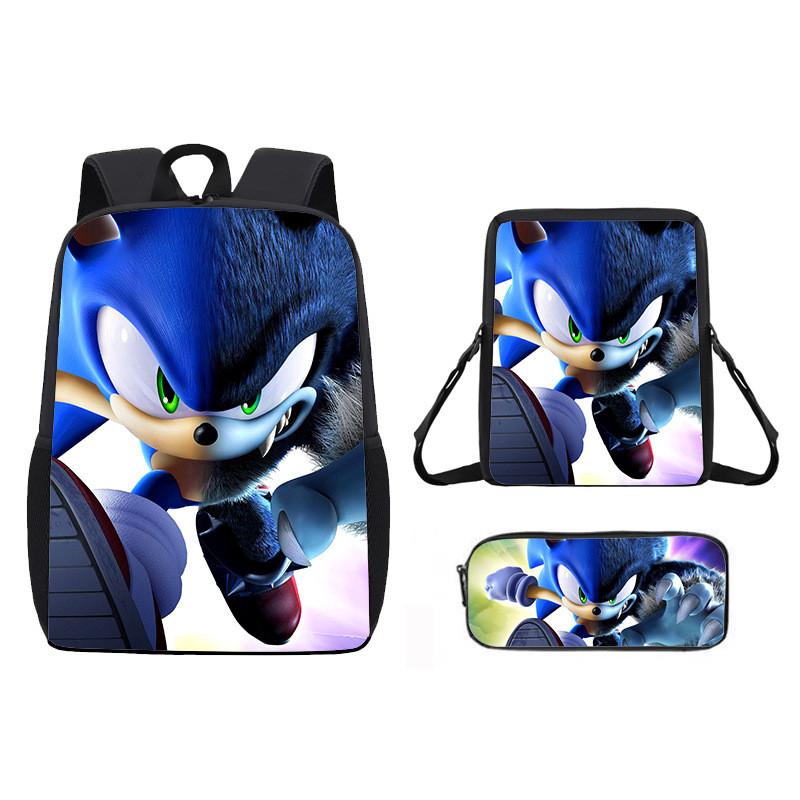 Children Cartoon Pattern Breathable Backpack Three Piece Set