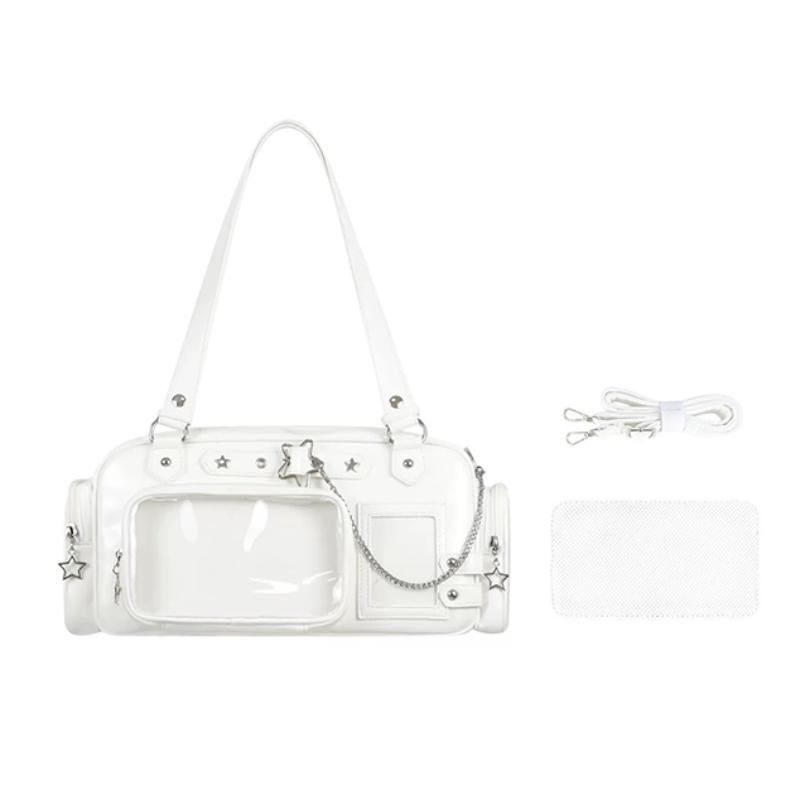New Y2k Star Chain Ita Bag Large Capacity Transparent Crossbody Bag Diy Display Handbag Candy Color Cute Japanese Shoulder Bag