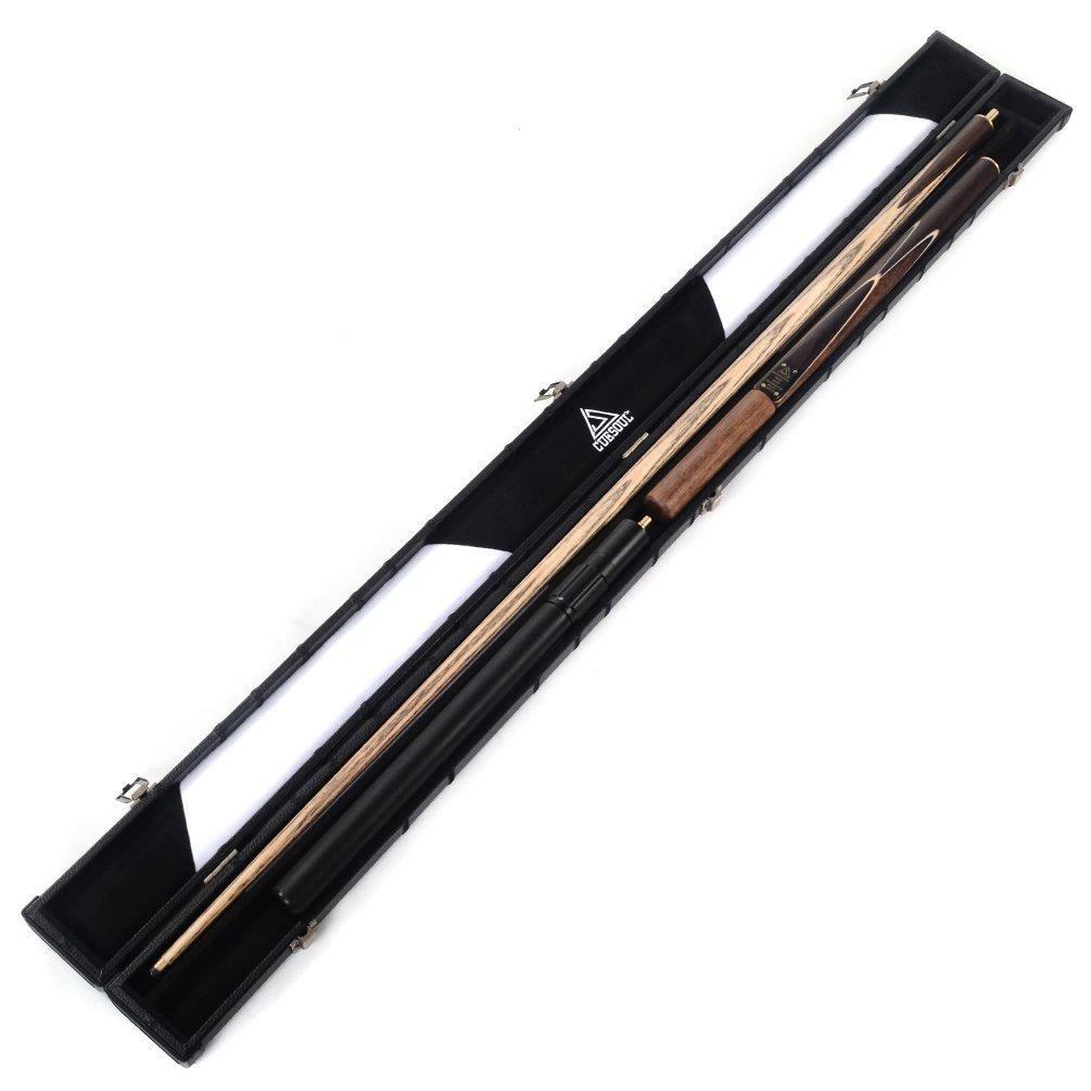 Cuesoul 57" Rosewood Handmade 3/4 Piece Snooker Cue with Black Cue Case and Cue Extension (CSSC015)