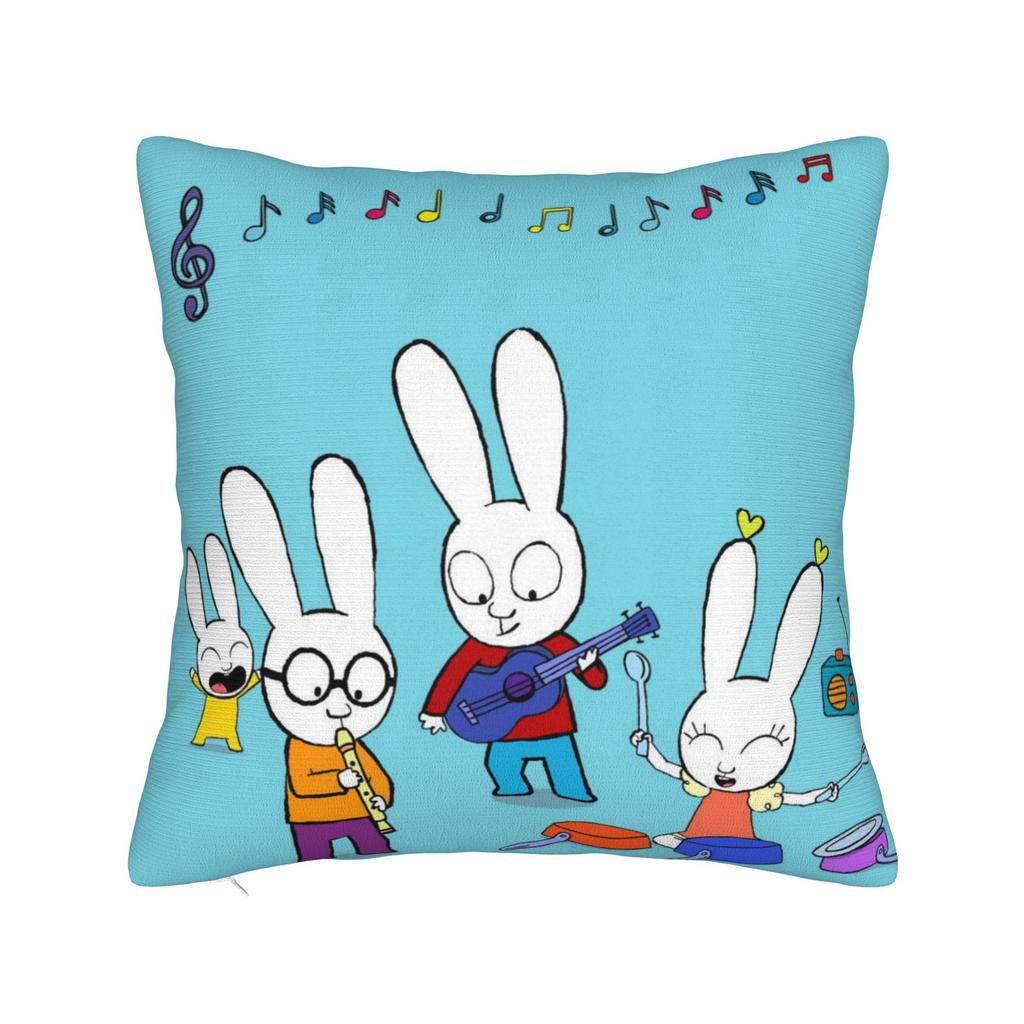 S-Simon Super Rabbit Pillow Cover Cute Funny Pillow Case For Chair Sofa Home Decor Design Pillowcases Birthday Gift