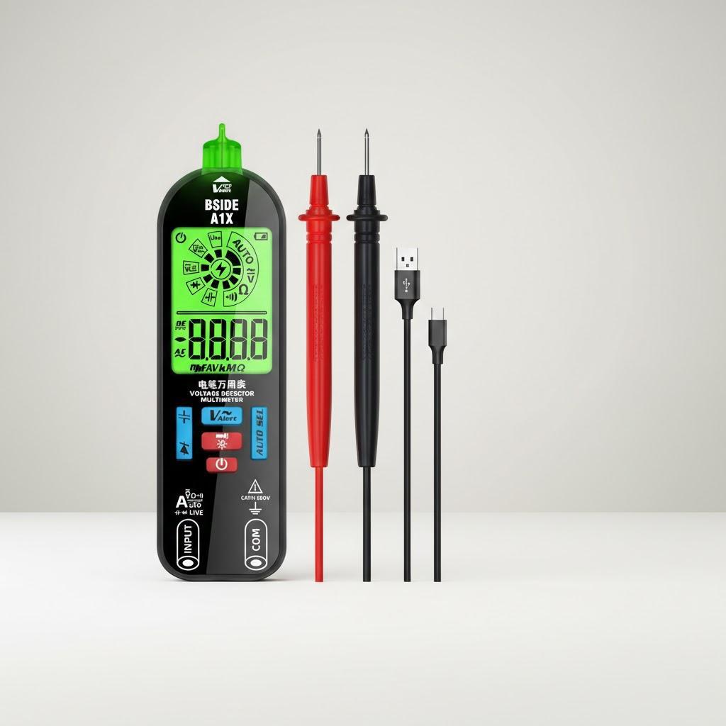 

Large Display Autoranging Multimeter with Capacitance Measurement Voltage Tester Electrical Diagnostic Tool чорний
