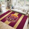 Queensland Maroons Design Crystal Velvet Carpet Cozy Non?Slip Printed Rug For Bedroom Living Room Entrance