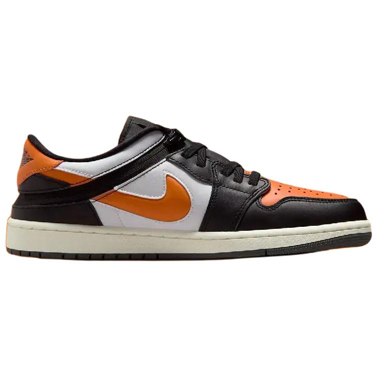 Jordan Air Jordan 1 Slip Resistant Abrasion Resistant Low Top Vintage Basketball Shoes Men's Black Orange DM1206-081
