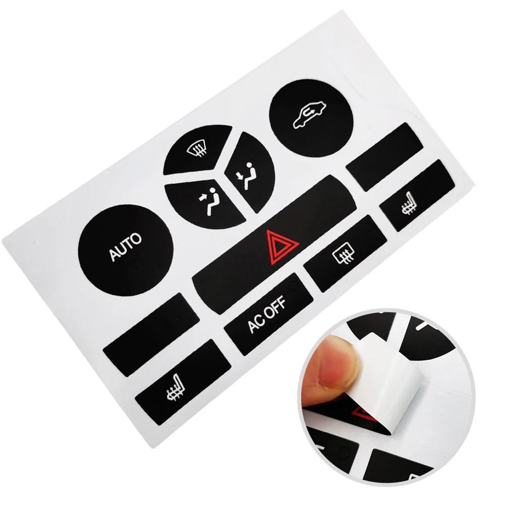 Black Climate Button Decal Climate Control Button Decal Automotive Interior Sticker Illuminated Text Precise Fit