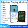 WiFi Air Quality Monitor 8-in-1 Triple-Gas Detection NDIR Sensor Real-Time CO₂ Temperature Humidity Tracking LCD Display Type-C