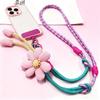 1Pcs Lanyard Rope Decorative Pendant Accessories Creative Cartoon Flower Phone Universal Lanyard Crossbody Long Rope