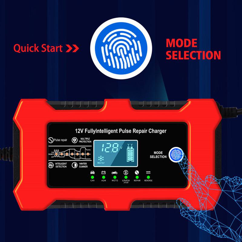 Chargeur de batterie plomb-acide intelligent 12V10A pour voiture et moto