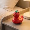 Whimsical Duck Statue for Office Ceramic Fruit Figurine, Cute Strawberry & Banana Decor Statue, Creative Desktop Home Bedroom Gift Friends