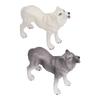 2pcs Howling Wolf Action Figure Figurines Toys Howling Wolf Animal Model Educational Presents for