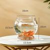 Transparentes rundes Zierfischglas Tragbares Goldfischglas Kleines Fischglas Haustier Kunststoff Leicht Schreibtisch Aquarium Schale Heimdeko