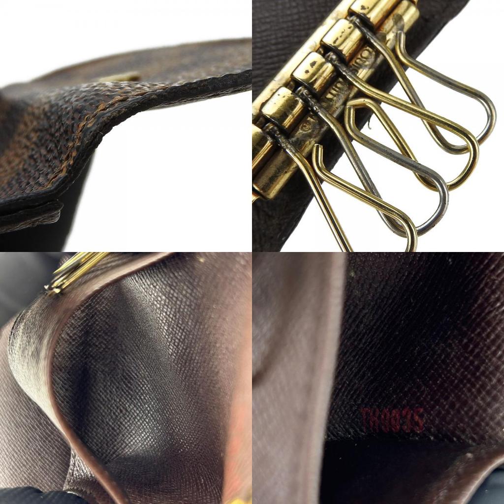 Used LOUIS VUITTON Key Holder  Multicles4 N62631 Damier Brown Brown 4 Hooks