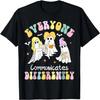 Everyone Communicate Differently Cute Ghost Halloween Autism T-Shirt