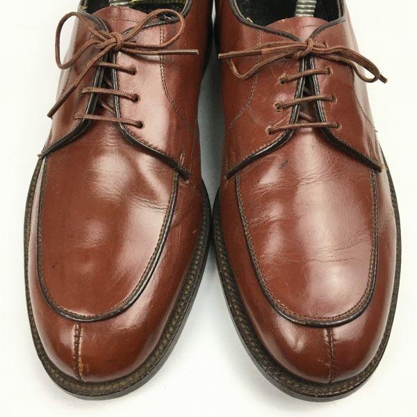 Vintage 1980s Randcraft Handmade U-Tip Goodyear Business Shoes Brown size 25.5-26.5 Men's(USED)