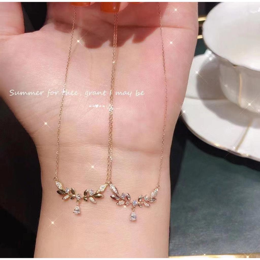 Creative Simple Jewelry Aurora Water Drop Planet Necklace Women's Korean Style Clavicle Chain Versatile Temperament Gift