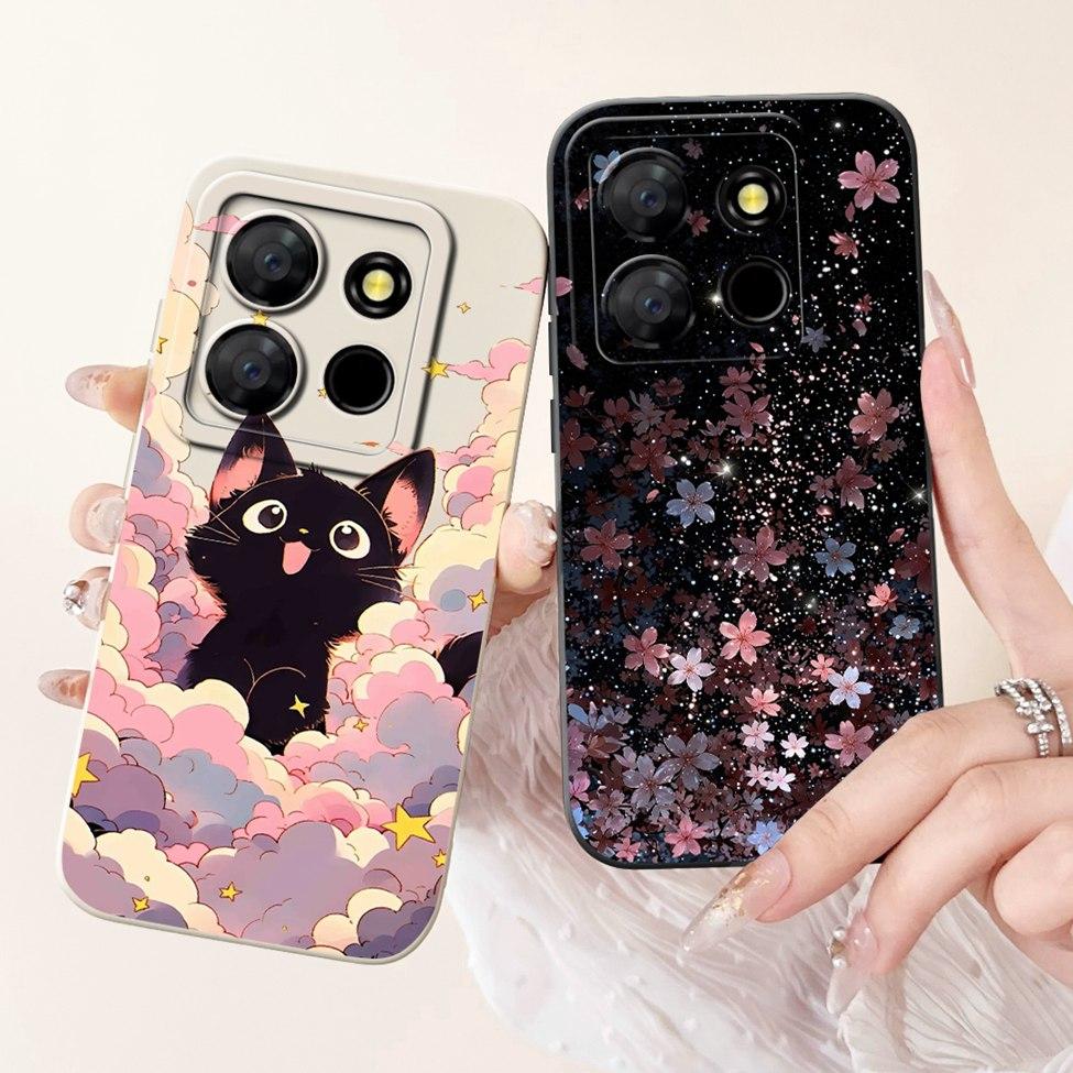 For ITEL A60s A662LM Case For ITEL A60 Cover Silicone Luxury Fashion Flowers Kawaii Girl Cute Shockproof Phone Case Bumper