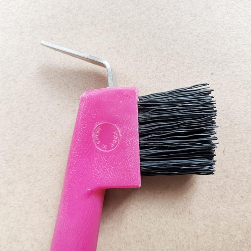 Horse Hoof Pick Brush with Soft Rubber Handle Portable Hoof Pick Horse Stuff Horse Supplies Maintenance Accessories