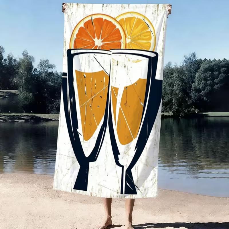 Spicy Margs Margarita Beach Towel Cute Summer Cocktail Print Quick Dry Sandproof Absorbent Towel for Beach Travel Vacation