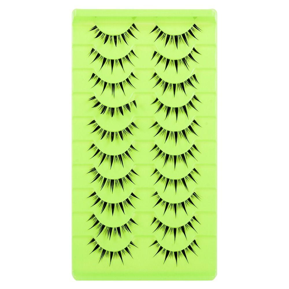 

Clear Band False Eyelashes Cosplay Spiky Lashes 10 Pairs Anime Manga Lashes for Women Y48