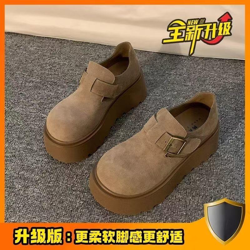 Versatile women's spring single shoes trendy retro fashion small new platform casual