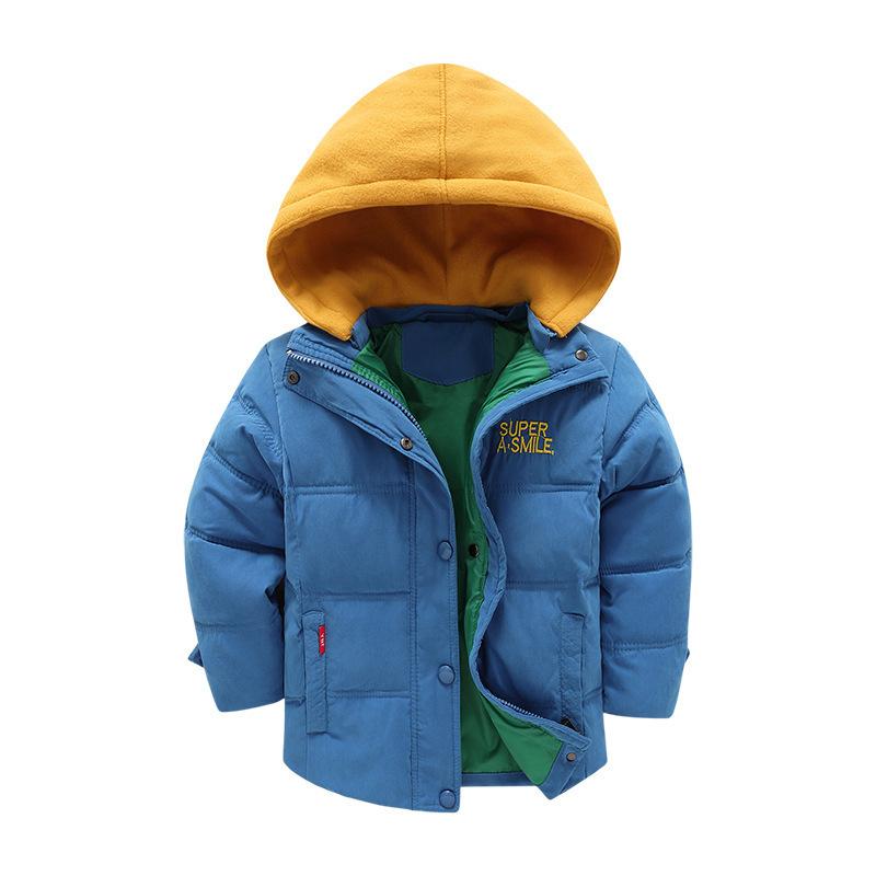 Boys' Thickened Hooded Removable Down Jacket Boys' Down Cotton Jacket Baby Medium and Older Children's Down Jacket