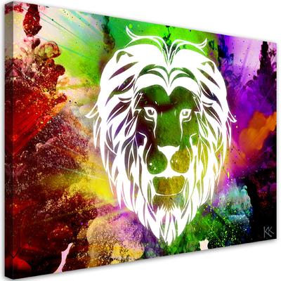 Canvas Print Colourful Lion Abstract
