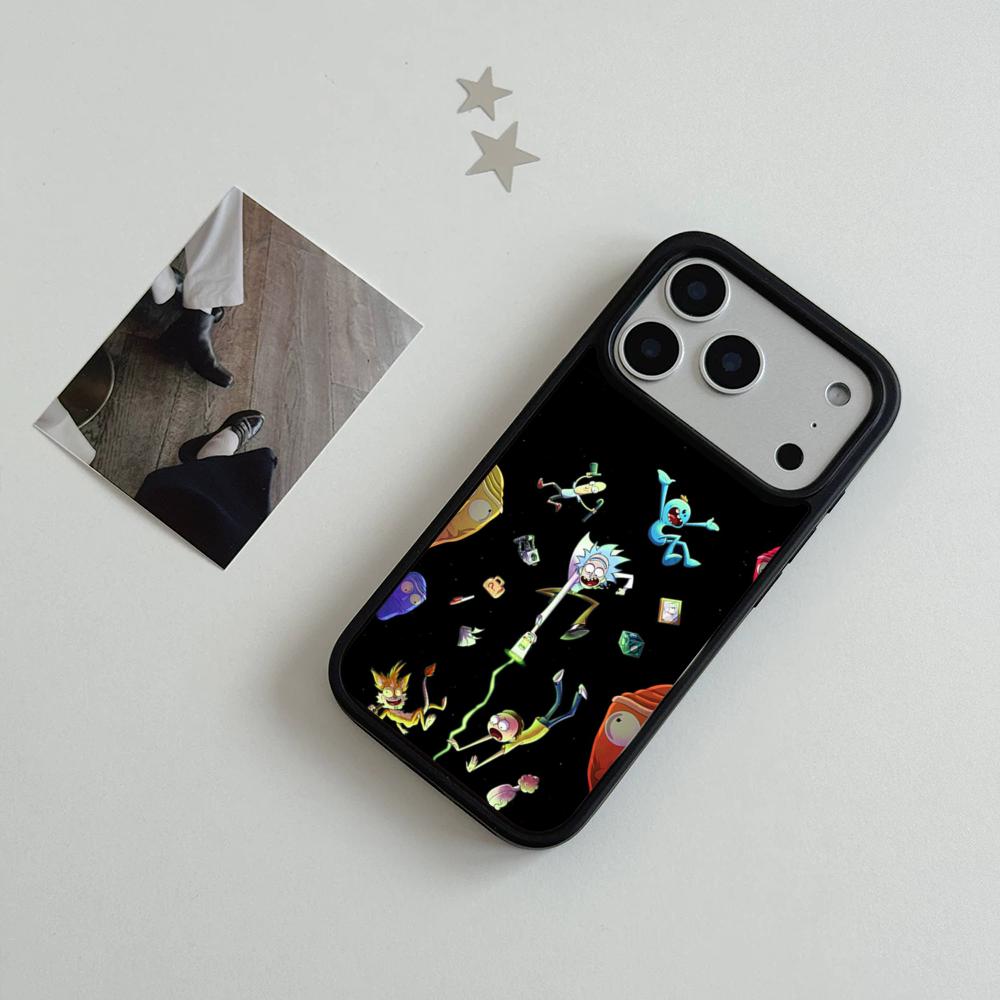 Funny R-Ricks M-Morty Phone Case For IPhone 17 Air 16 15 14 Plus 13 12 11 Pro Max Dual Tone Hard PC Fashion Protective Cover