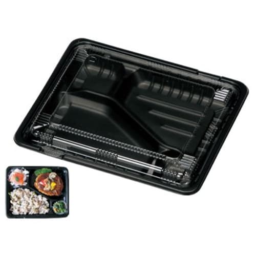 

[Lunch Box Container] cotta CT Gachiben L IK24-20C2 BK (50-pack) Disposable