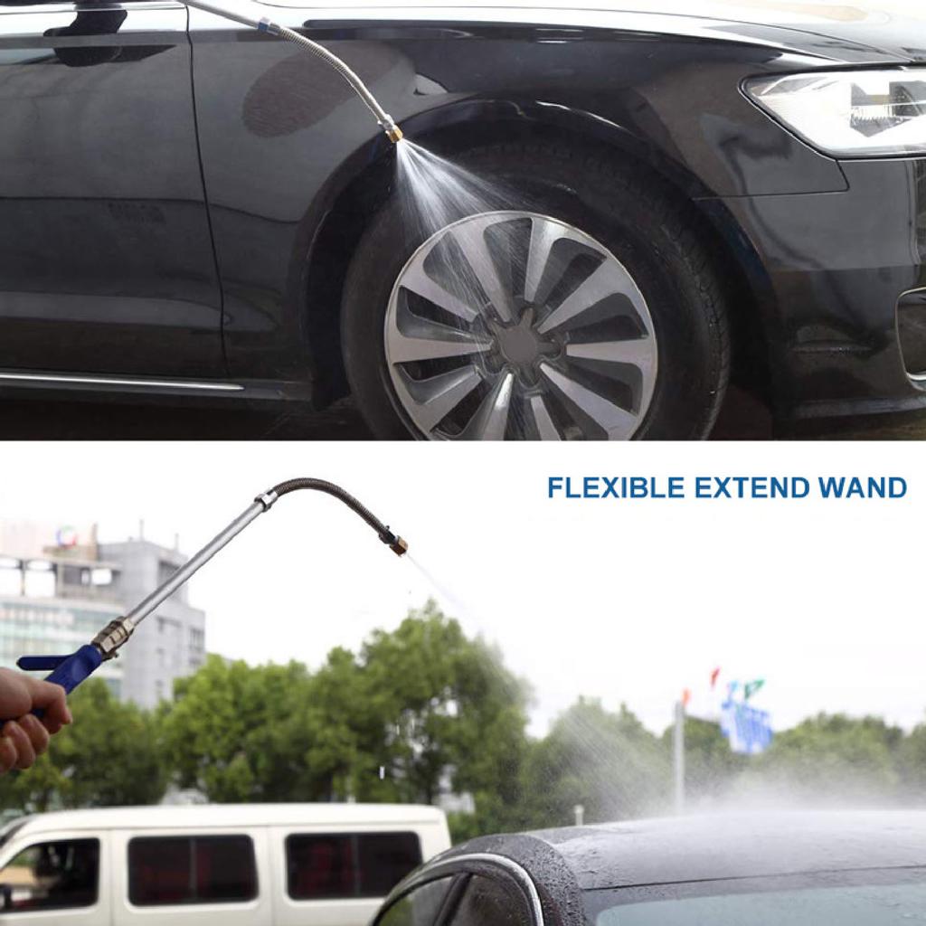 High Pressure Power Washer Wand with 2 Different Nozzles Quick Connectors Blue Watering Sprayer Cleaning Tool for Garden