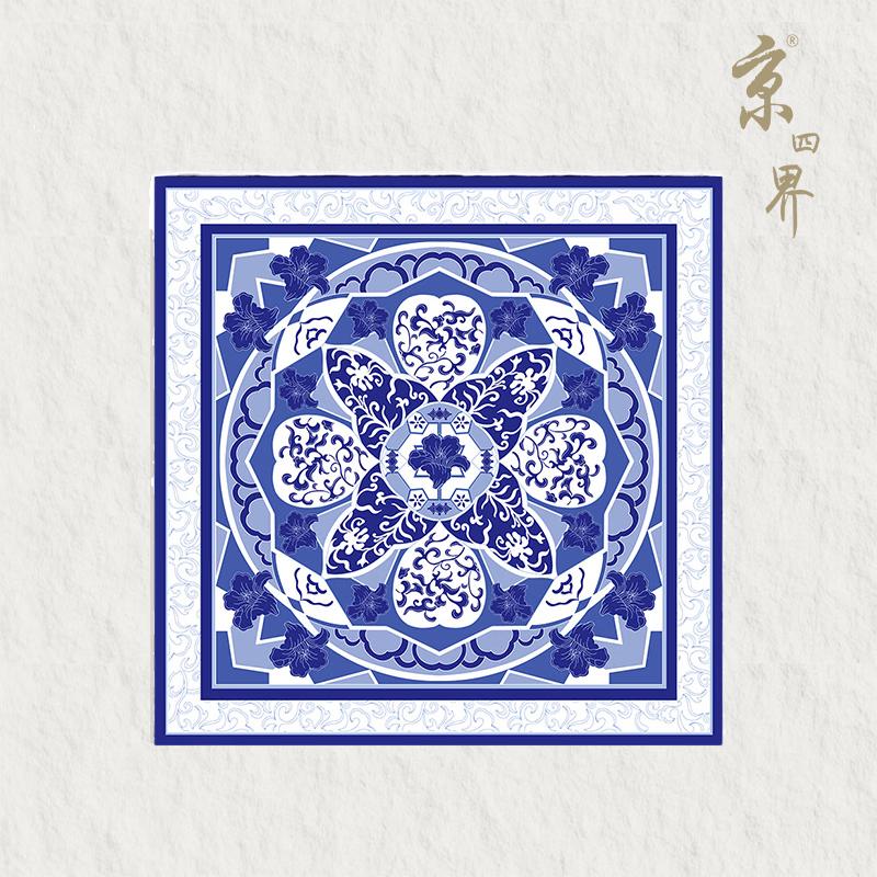 Jingsijie Blue and White Porcelain Silk Scarf