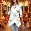 Women's Casual Halloween Print Top, Loose Fit Three-Quarter Sleeve