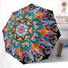 1pc Colorful Mandala Pattern Automatic Opening/closing Umbrella, Reinforced 8-Rib Construction, Compact Travel Umbrella Yy250808174