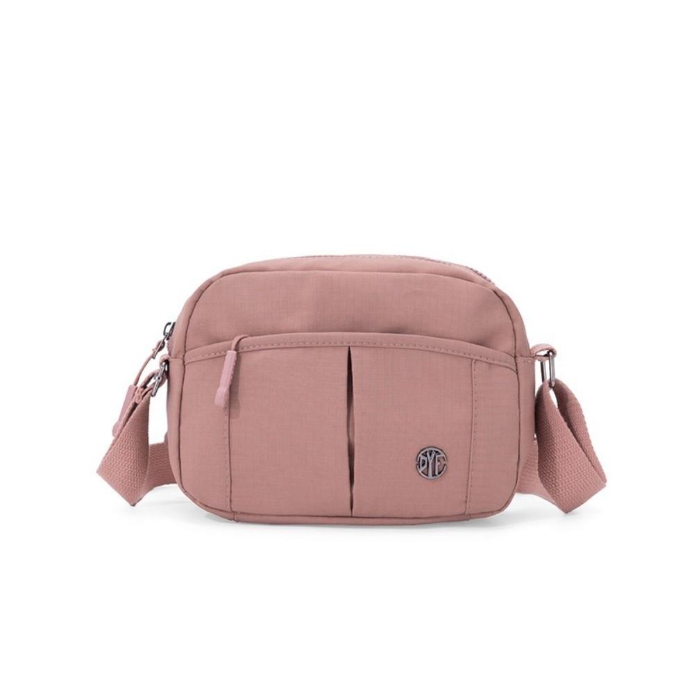 Casual Solid Color Travel Shoulder Bag Large Capacity Nylon Crossbody Bag Multi-pocket Lightweight Messenger Bag