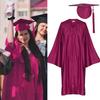 1 Set Unisex Graduation Robe Hat Set Front Zipper Loose V Neck Loose Tassel Year Tag College Bachelor Doctor Master