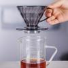 Kaffeefilter 60 Kunststoff V-Form Pour Over Kaffeefilter Tasse Kegelform Tropfkaffeetrichter Dunkelgrau Spiralrippen 01 02 Aufgießer