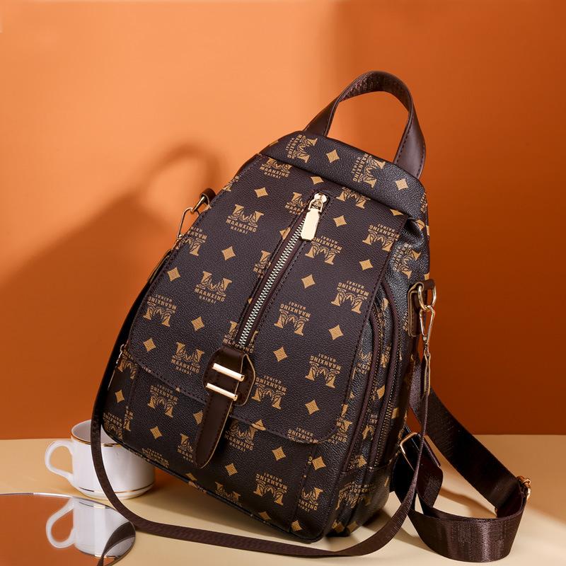 New Women's  Zipper Soft Travel Business Backpack Fashion Casual Retro Backpacks Large Capacity Bags