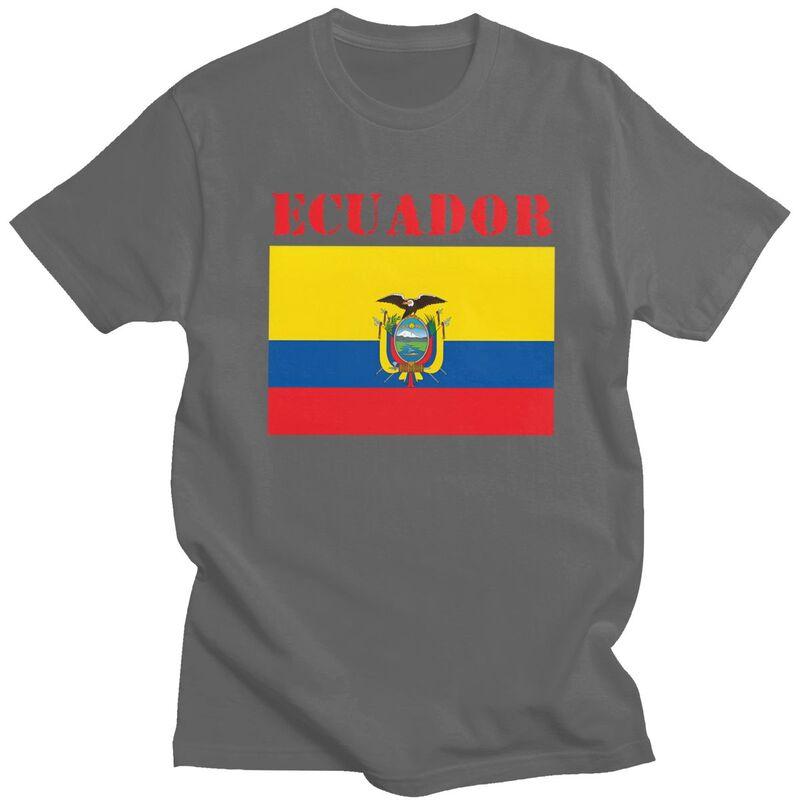 Individuelles Ecuador Flagge T-Shirt für Herren Reines Baumwoll-T-Shirt Lässige T-Shirts Kurzarm-T-Shirt Kleidung Geschenk
