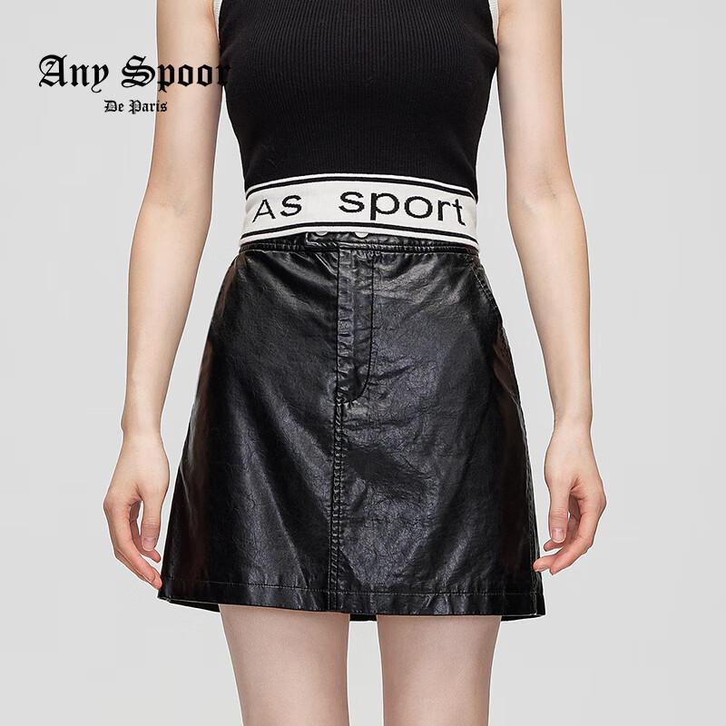 

ANY SPOOR Women s High-Waist A-Line Mini Skirt S