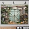 2D Vintage Fahrrad und Blumen Hintergrundtuch Fotokabinen Requisite