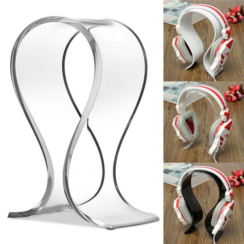 Acrylic Earphone Headset Desk Display Stand Hanger Holder For Headphone