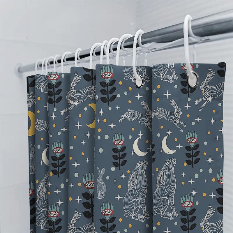 Unframed Boho Forest Shower Curtain Woodland Animal Deer Nature Bathroom Decor Vintage Tapestry Backdrop Hippie Aesthetic Home T