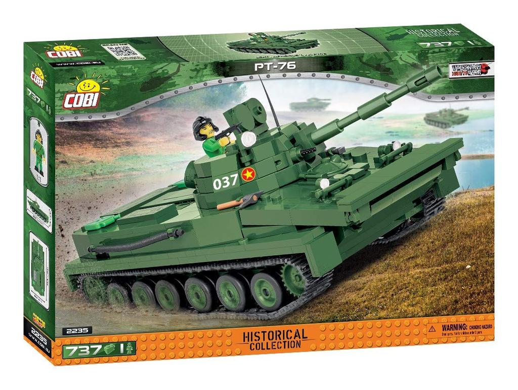 Cobi Vietnam Collection Light Reconnaissance Tank Block COBI Official Japanese #2235 PT-76 (Vietnam People's Army) [Military - Distributor]
